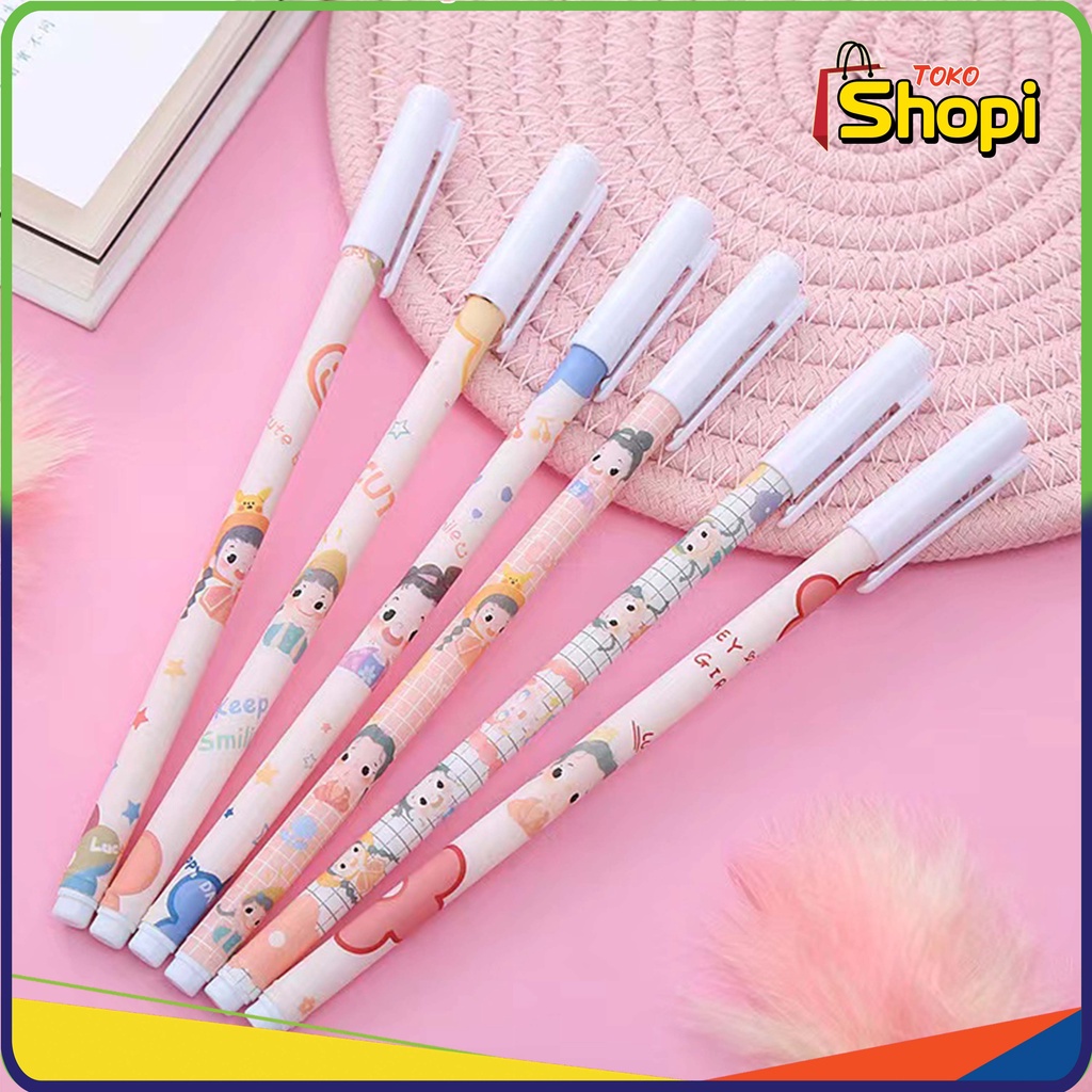 

♚ ♚Pulpen Gel Motif Cartoon Pulpen Korea Pelajar Dan Kantor Pena Lucu Sourvenir Import