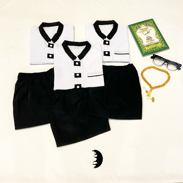 KOKO ANAK HITAM PUTIH / SETELAN ANAK HITAM PUTIH / BAJU KOKO HITAM PUTIH ANAK LAKI-LAKI PAKISTAN KUR