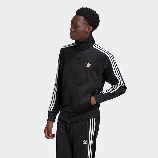 JAKET ADIDAS FIREBIRD HITAM LIST PUTIH - JAKET FIRE BIRD - JAKET OLAH RAGA PRIA - TRAINING OLAH RAGA