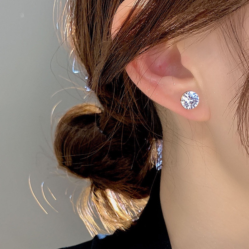 Anting Tanpa Tindik Ear Bone Pin Magnetic Stud Earrings Magnet Zircon Anting Stud Untuk Wanita Klip Telinga