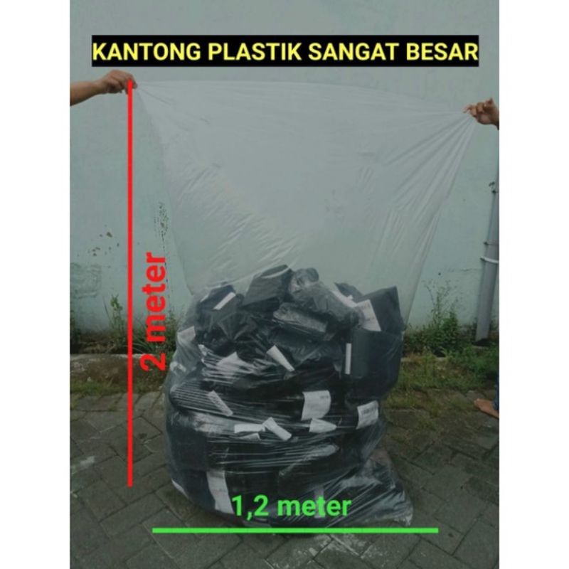 Jual Kantong Plastik Super Besar Jumbo Tebal Bahan Pe Hdpe Tempat Sampah Bening Shopee Indonesia 8456