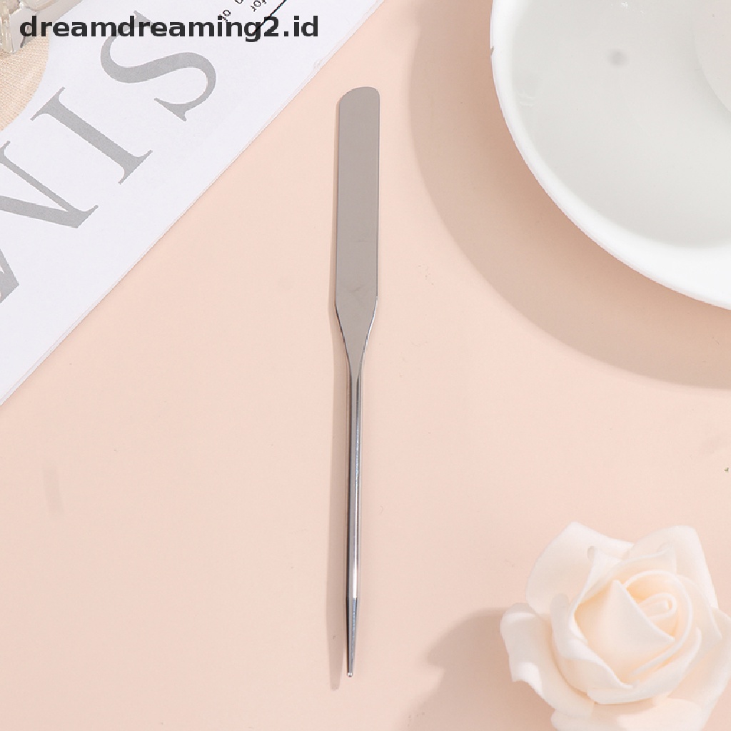 (dream) Spatula Toner Makeup Dual Head Bahan Stainless Steel Dengan Tongkat Pencampur Tas PU.