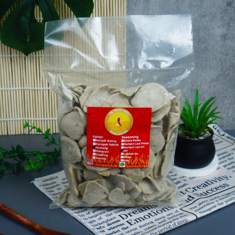 

MAKANAN RINGAN SNACK CEMILAN BASRENG BASO GORENG DAUN JERUK ANTI KERAS RENYAH 250 GR