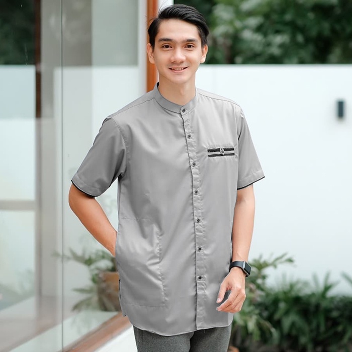 Baju koko pria dewasa lengan pendek/Koko kurta lengan pendek/Fashion muslim pria