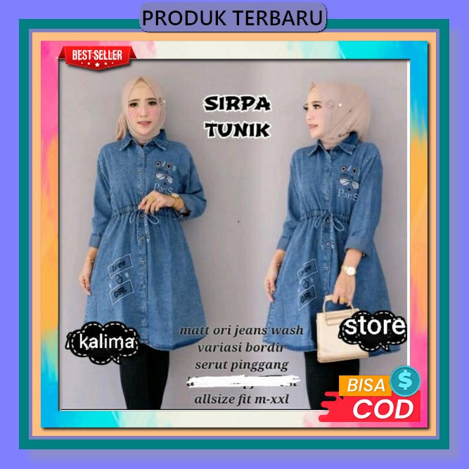 Zaina Tunik - Pakaian Wanita - Atasan Wanita - Tunik - Pakaian Korea Salur Vneck / Tunik Cantika Bas