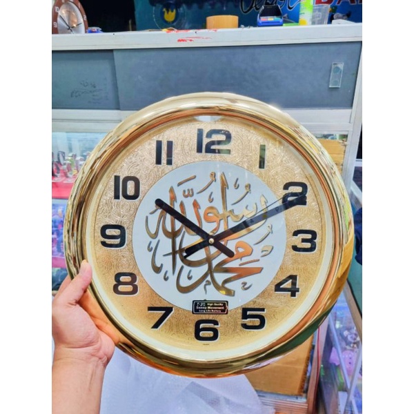 jam dinding kaligrafi besar mewah 40cm sweep 4073 classy