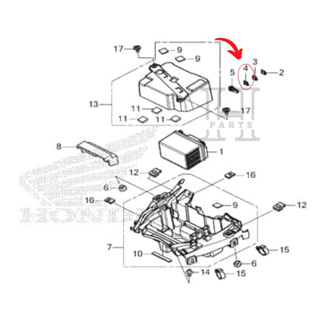 SEKRING 5 AMPER BLADE FUSE 5A LOW PROFILE ADV 160 BEAT K1A  GENIO SCOOPY K2F 38221-TZ3-A01 ASLI ORIGINAL AHM HGP HONDA