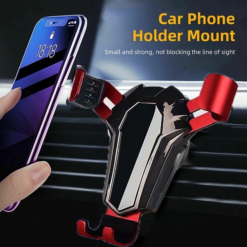 Bracket Segitiga Ponsel Berdiri GPS Dudukan Ponsel Anti-slip Outlet Udara Mount Klip Gravity Sensing Mobile Phone Holder Kualitas Tinggi Tahan Lama Multifungsi