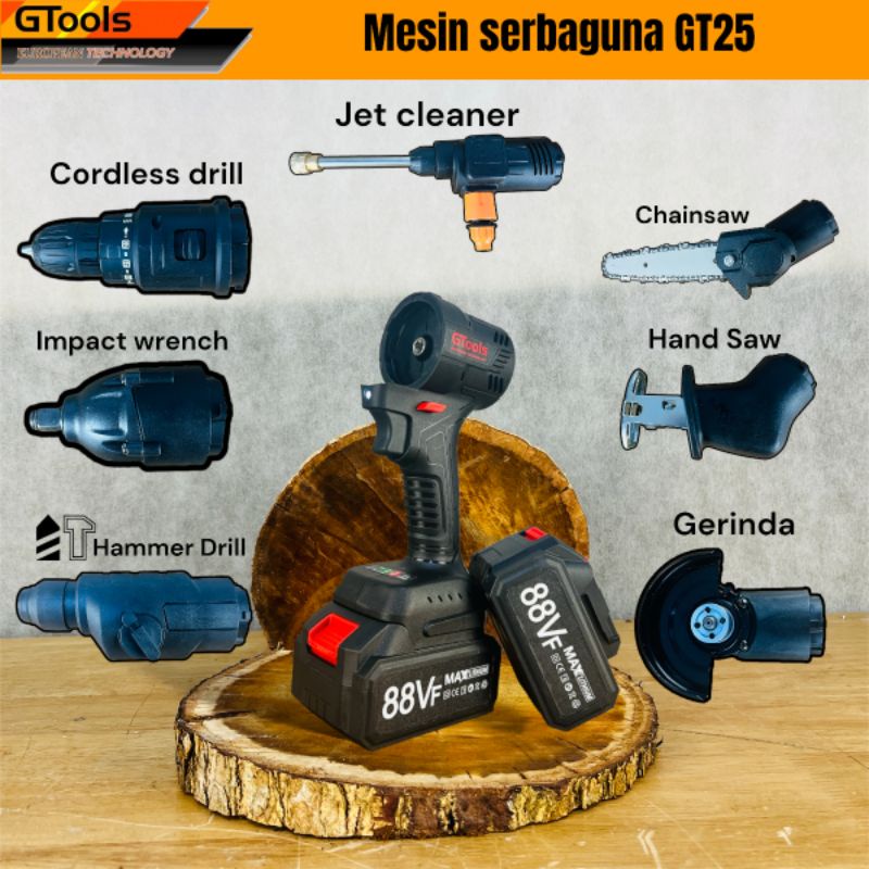 PROMO Mesin Serbaguna IMPACT 88V GTOOLS GT25 7MODE 2BATRE Pembuka Baut