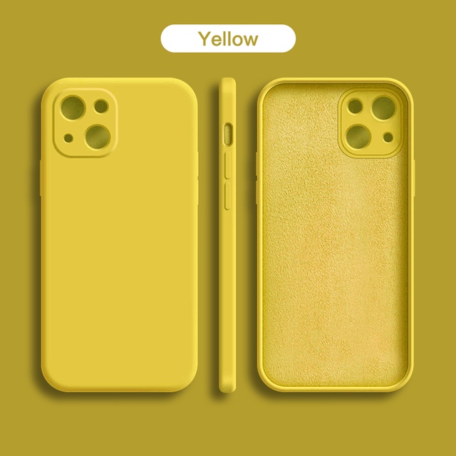 IPHONE  Newshockproof liquid silicone soft shell Lensa all-inclusive Pria Dan Wanita Tepi Lurus Untuk Iphone11 12 13 14 pro MAX X XS XR Max7 8 Plus Warna solid simple