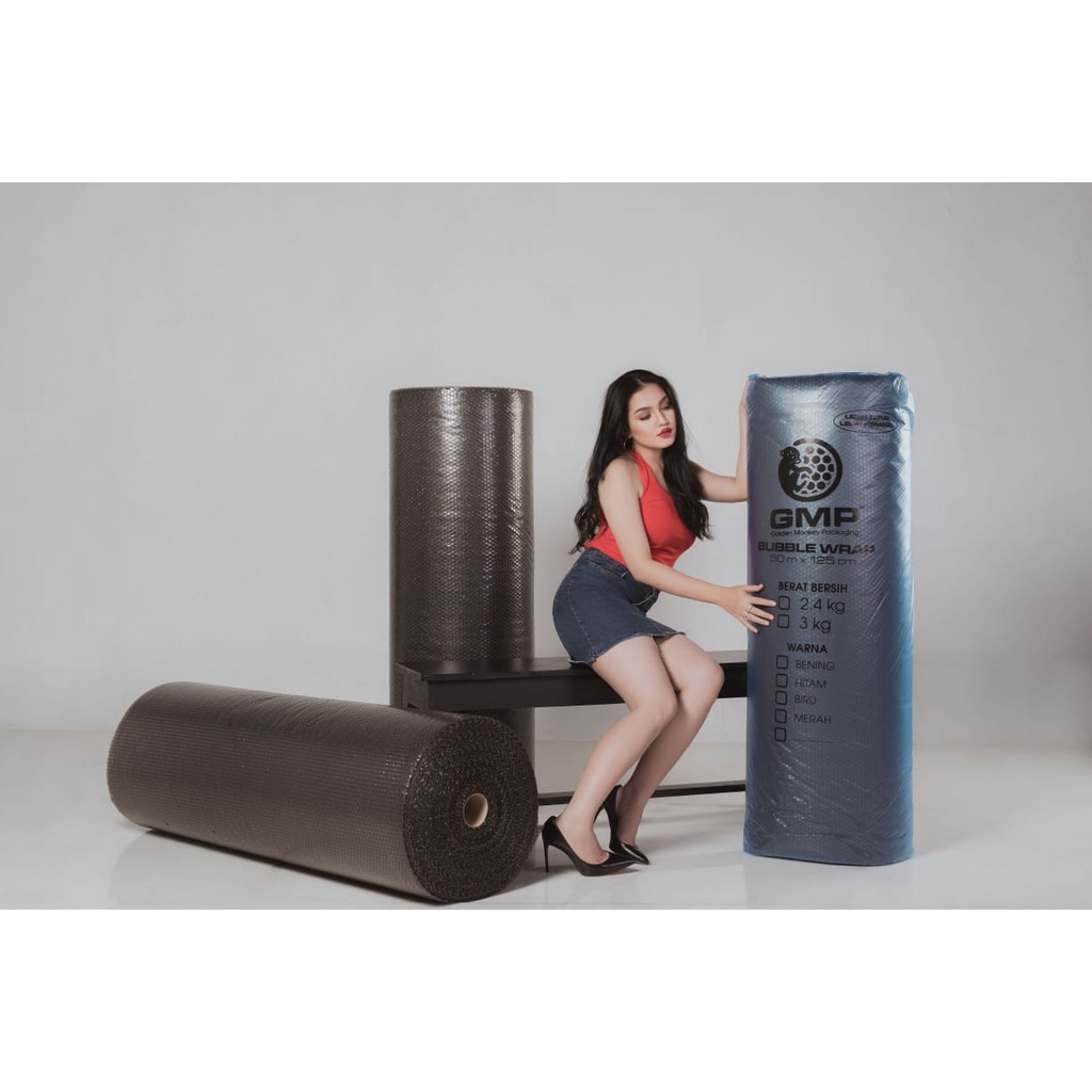 

PPROMO FLASH SALE BUBBLE WRAP TEBAL MURAH GMP 3.0 Kg ukuran 50m x 125cm / BUBBLEWRAP MURAH (HITAM)
