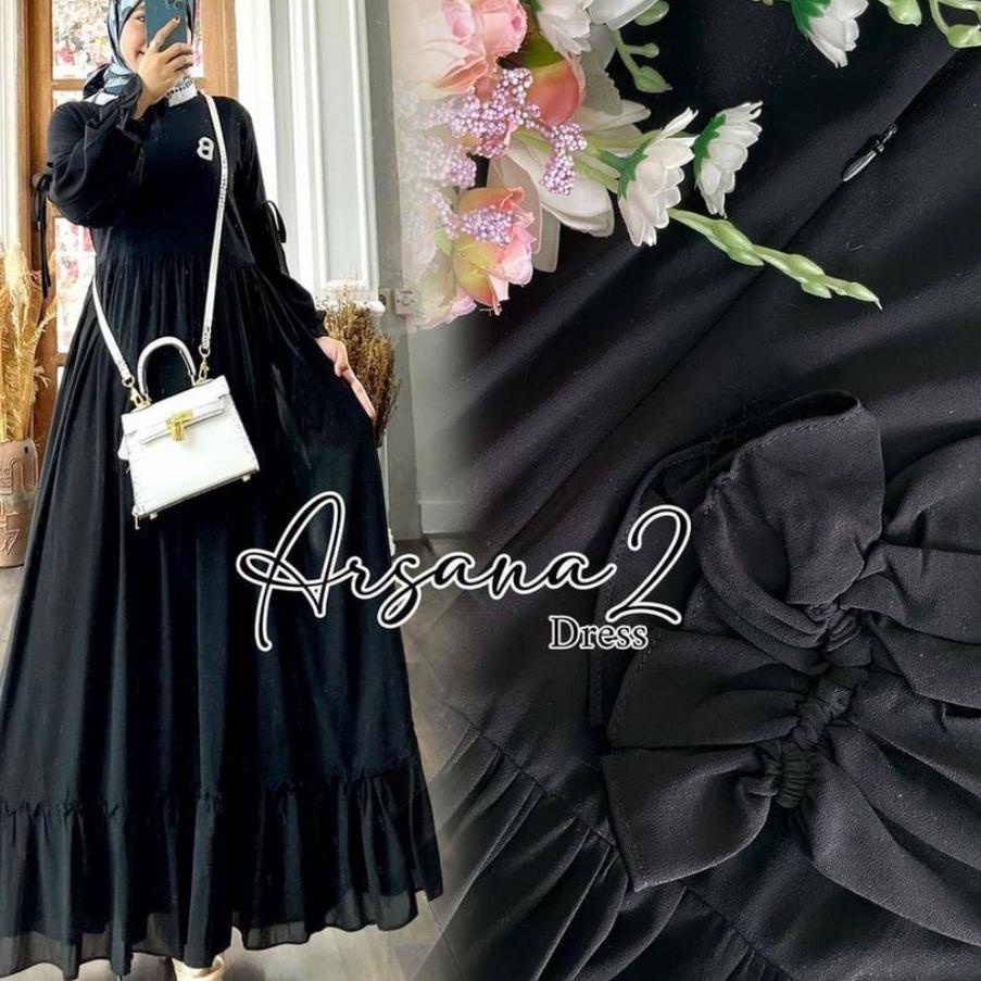Diskon Belamara Neita Maxi Long Dress Gamis Resleting Depan Tali Pinggang Bahan Sifon Ceruty Babydol