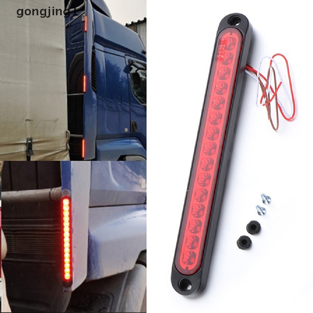 Ggg 1PC 25CM 15led Merah Sealed Trailer Truk RV Stop Tail Rem Belakang Turn Light Bar ID