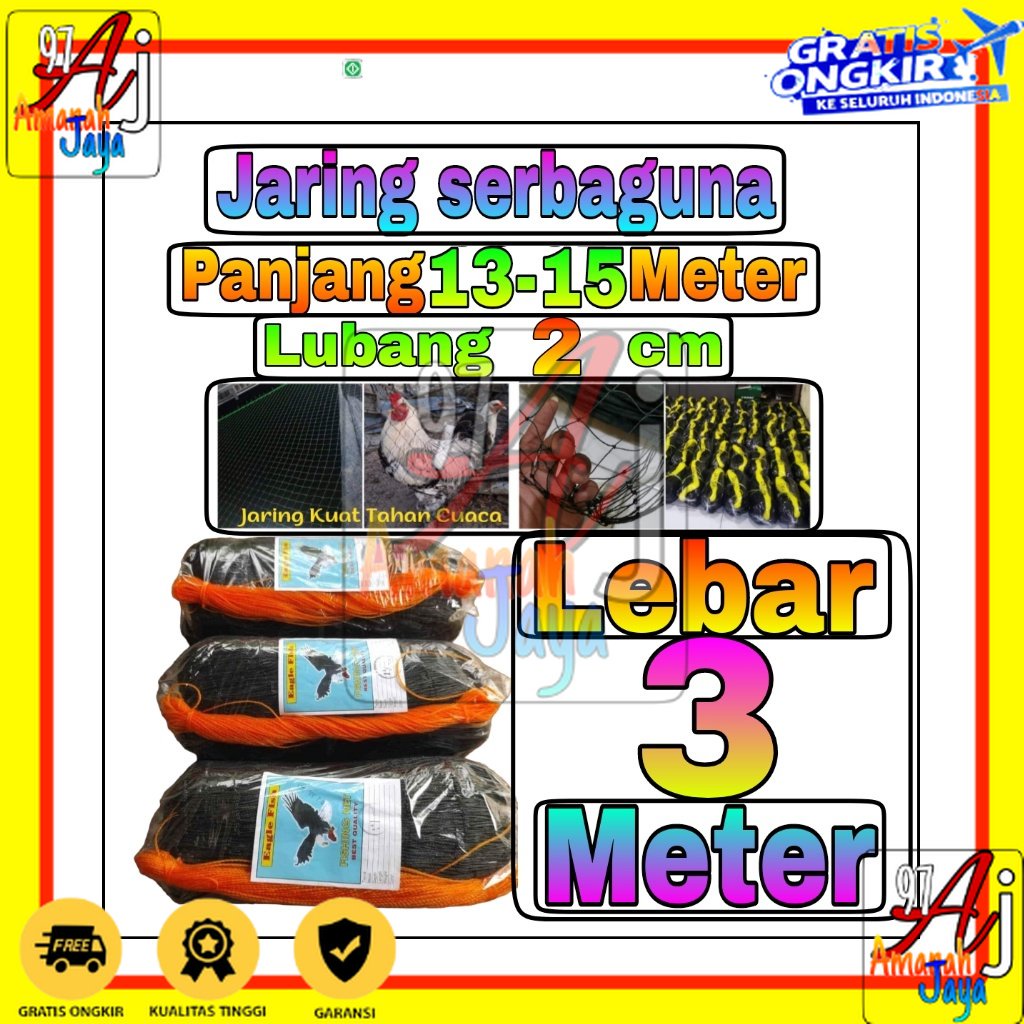 Jaring Pagar Ayam 3 meter / Jaring Lubang Kecil /Jaring Kandang /Jaring Burung / Jaring Taman