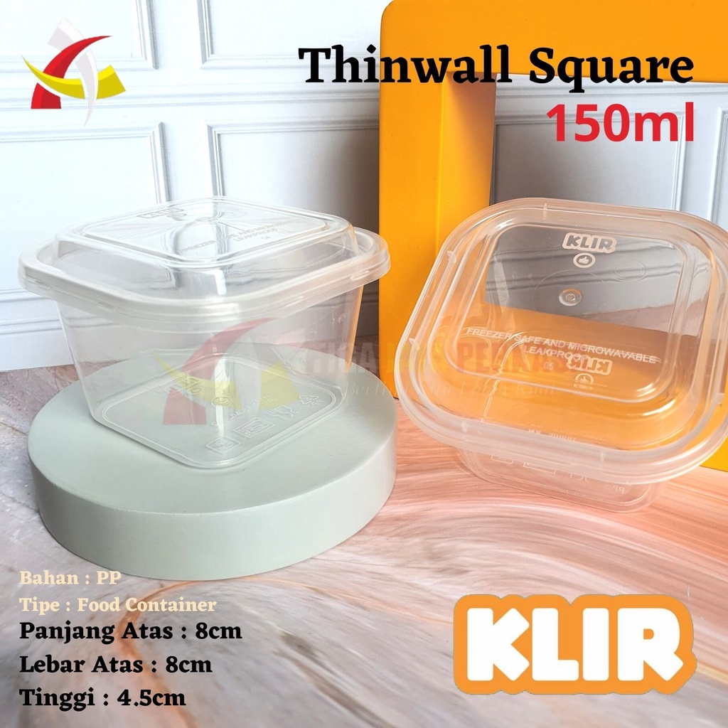 Thinwall Square 150ml / Thinwall 150ml Kotak / Kotak Puding Klir 25pcs