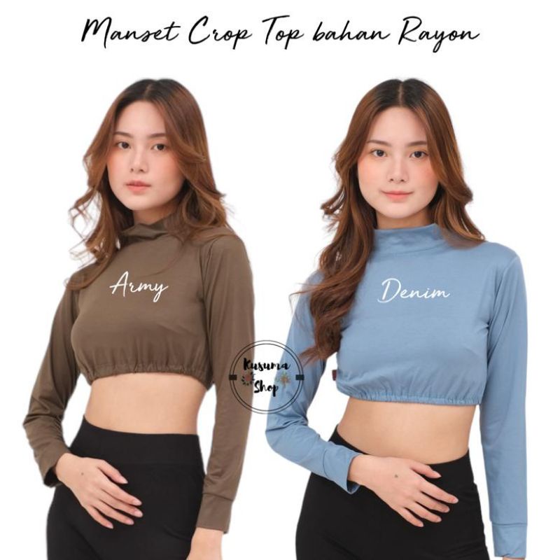 Manset Kaos Crop Top Bahan Rayon size L