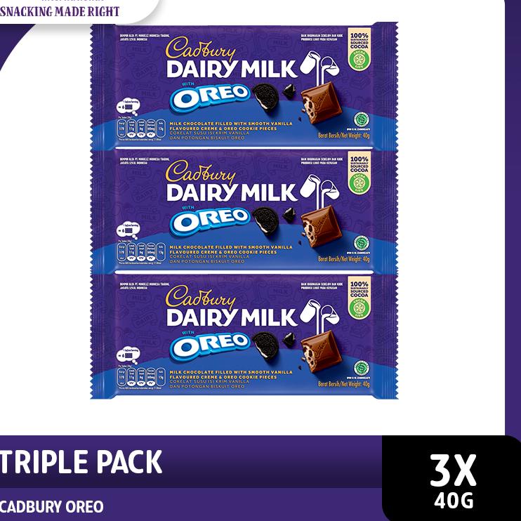 

12.12 MALL Cadbury Dairy Milk Oreo 40 Gr - Triple Pack grosir