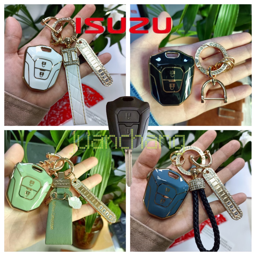 Soft TPU Remote Key Cover Case ISUZU all new D-MAX 2020-2022 mu-7/mu-x D-max1.9-3.0 D-MAX 2020-2022 Tempat Kunci Remote Mobil Aksesoris Gantungan Kunci