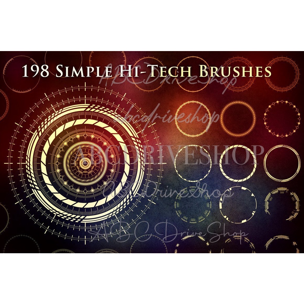Procreate Brush - 198 Simple Futuristic Circle Brushes