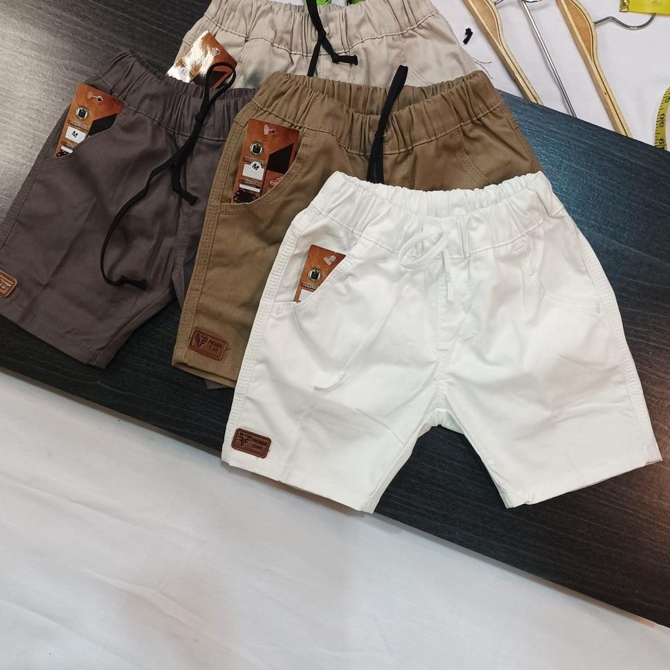 BIG SALE Rpc A/Celana chinos pendek slimfit usia 1-8th moca/abu/kreem/hitam/army/navy(R_two premium 