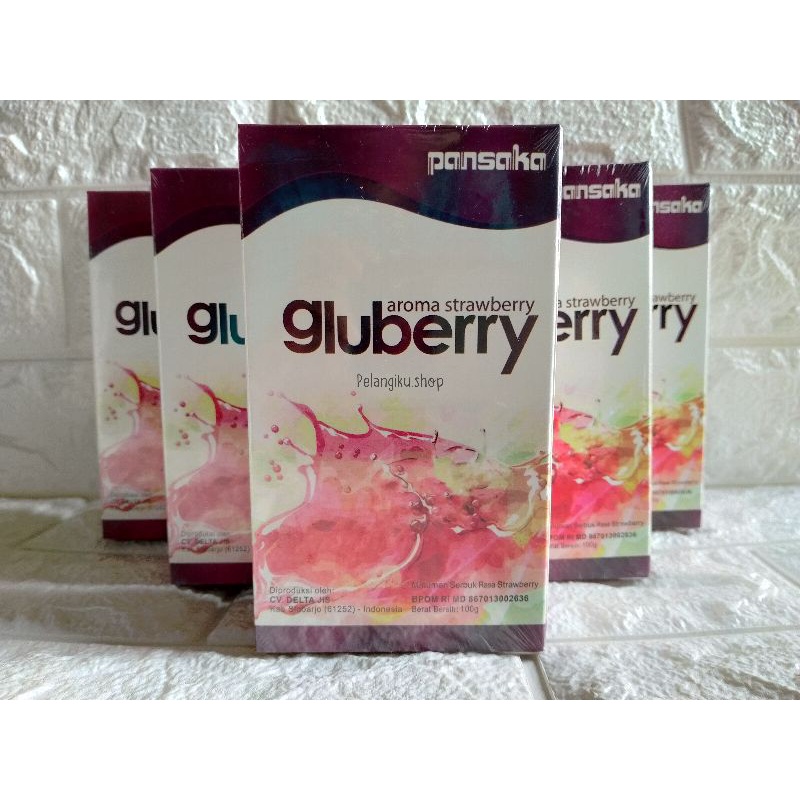Gluberry Collagen Drink Pansaka - Minuman Kolagen Kecantikan & Kesehatan Rasa Strawberry
