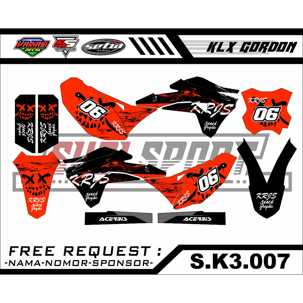 DECAL STIKER KLX 150 GORDON FULL BODY (S.K3.007)