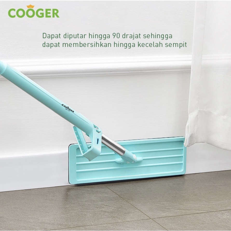 Ultra Green Standing Microfiber Mop Alat Pel Lantai Tarik Otomatis Dapat Berputar 360 Derajat dan Berdiri