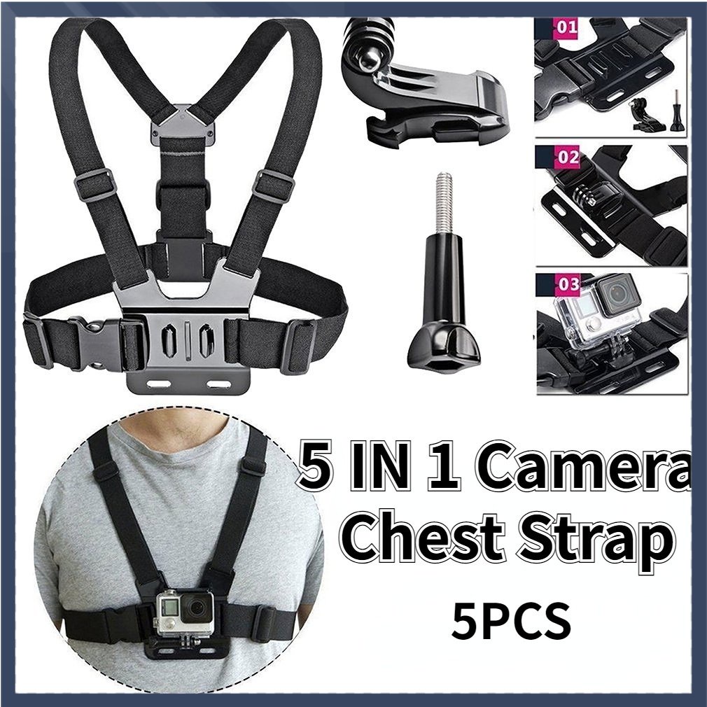 【COD】5PCS Body Chest Strap / Camera Harness for Go Pro/ Tali Dada Handphone Kamera Vlog/Kamera Body Belt Holder/Universal Untuk Semua Jenis Smartphone Dan Action Camera