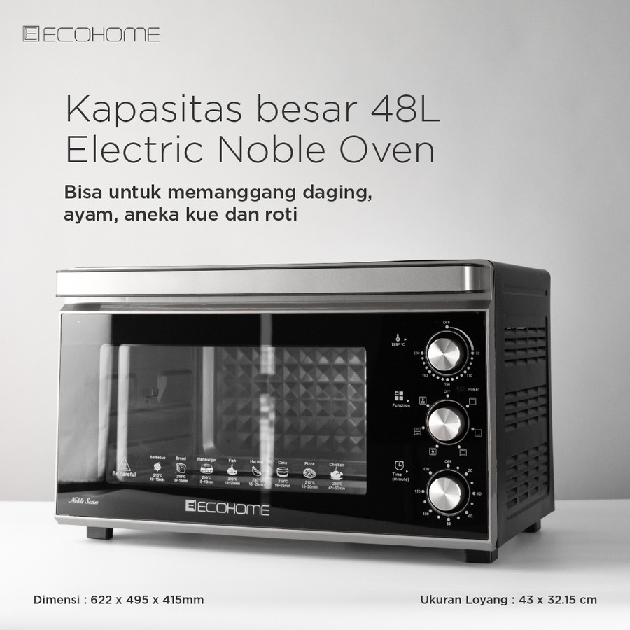 Oven Ecohome Noble Series EON888 / EON-888 / EON 888 Kapasitas 48 Liter