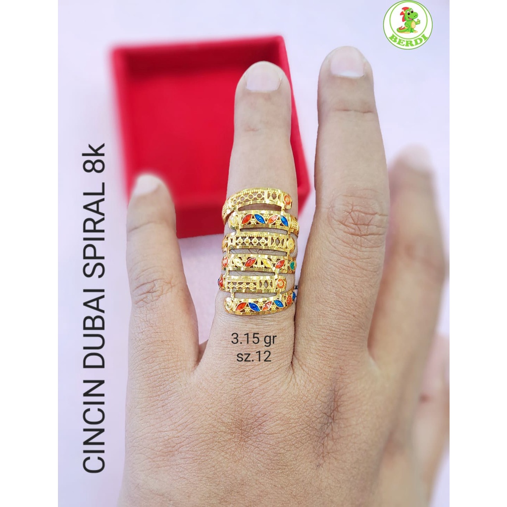 Cincin dubai kerawang emas asli kadar 375 8 karat