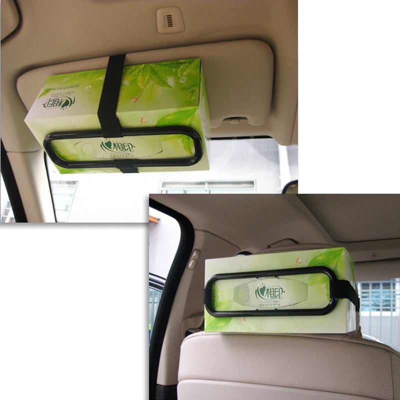 Tempat Kotak Kertas Tisu Mobil Car Sun Visor Kursi Belakang Tissue Napkin Paper Box Holder Universal Auto Seat Strap Hanger Aksesoris Mobil