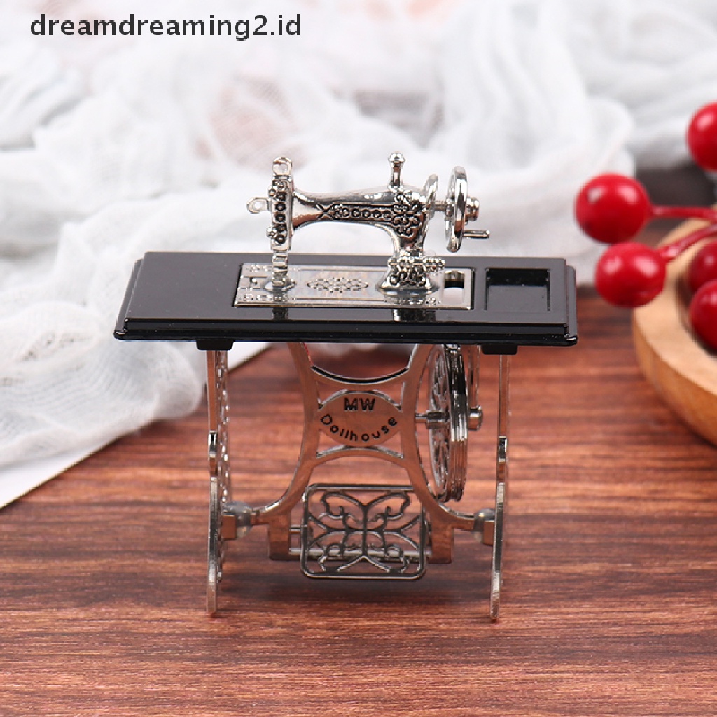 (dream) Mainan Furniture Mesin Jahit Miniatur Rumah Boneka Hadiah Dekor Rumah Boneka.