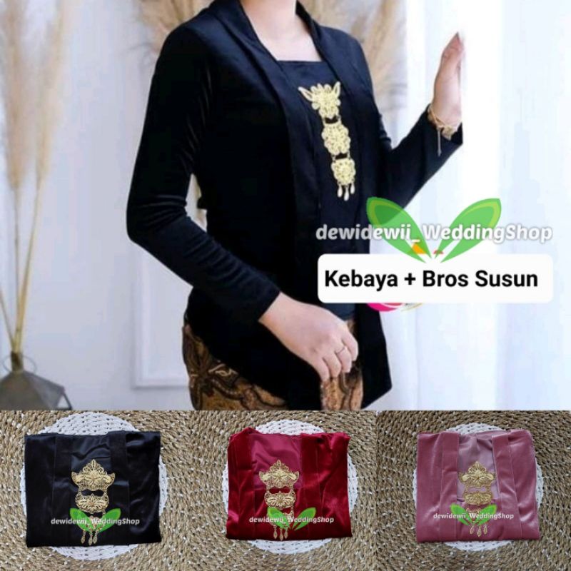 Kebaya Kutubaru Cantik + Bros Susun Gold