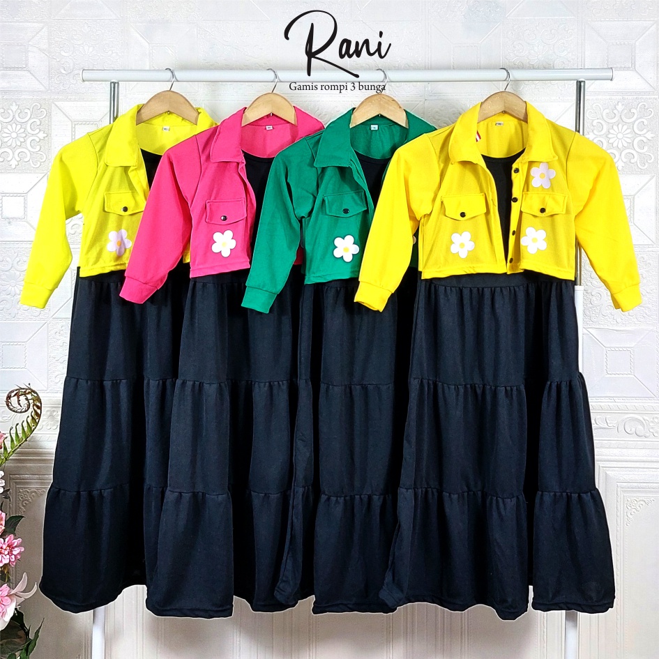 Gamis Rompi 3 Bunga Rani CF Kids