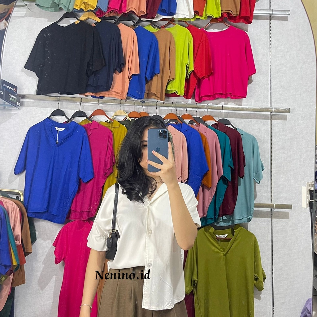 KEMEJA CROP WANITA/KEMEJA PENDEK WANITA/KEMEJA POLOS PENDEK WANITA TERBARU/KEMEJA RAYON