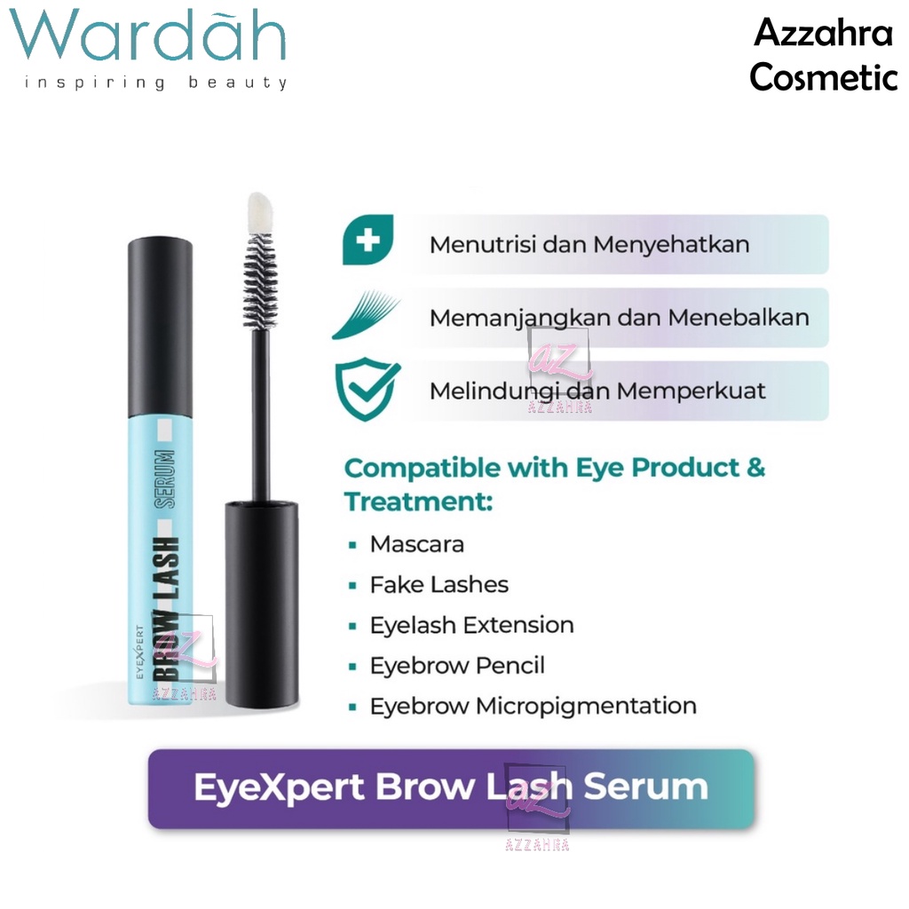 Wardah EyeXpert Brow Lash Serum 10 ml - Serum Bulu Mata dan Alis, Panjang dan Tebal dalam 14 Hari, Menutrisi dan Menguatkan