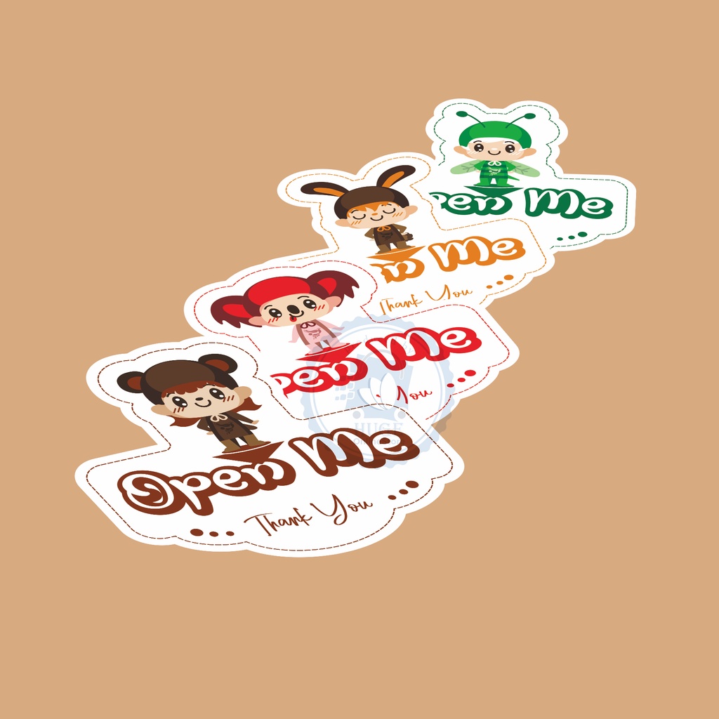 

Sticker Label / Print & Cut “ Open Me “ OM (1 SET ISI 100 PCS)