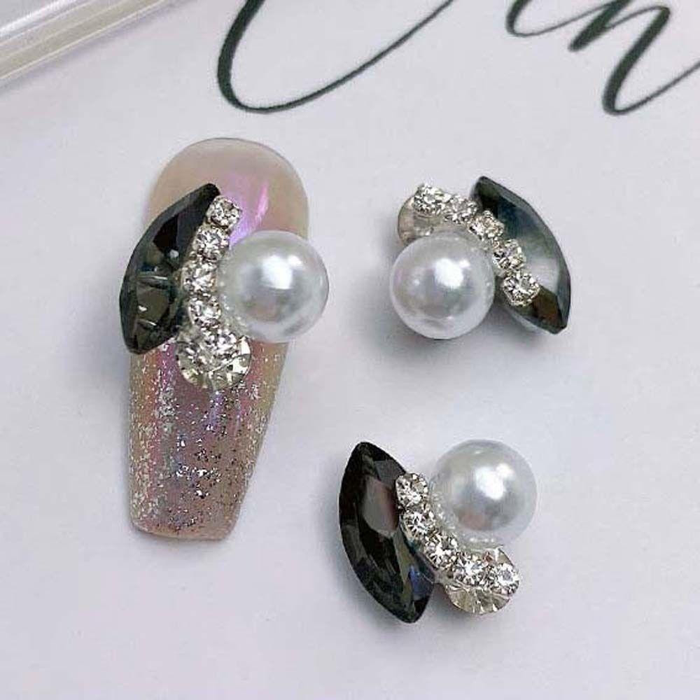 Agustina Kuku Berlian Imitasi Fashion Pesona Kuku Mewah Manikur Aksesoris 3D Nail Drills