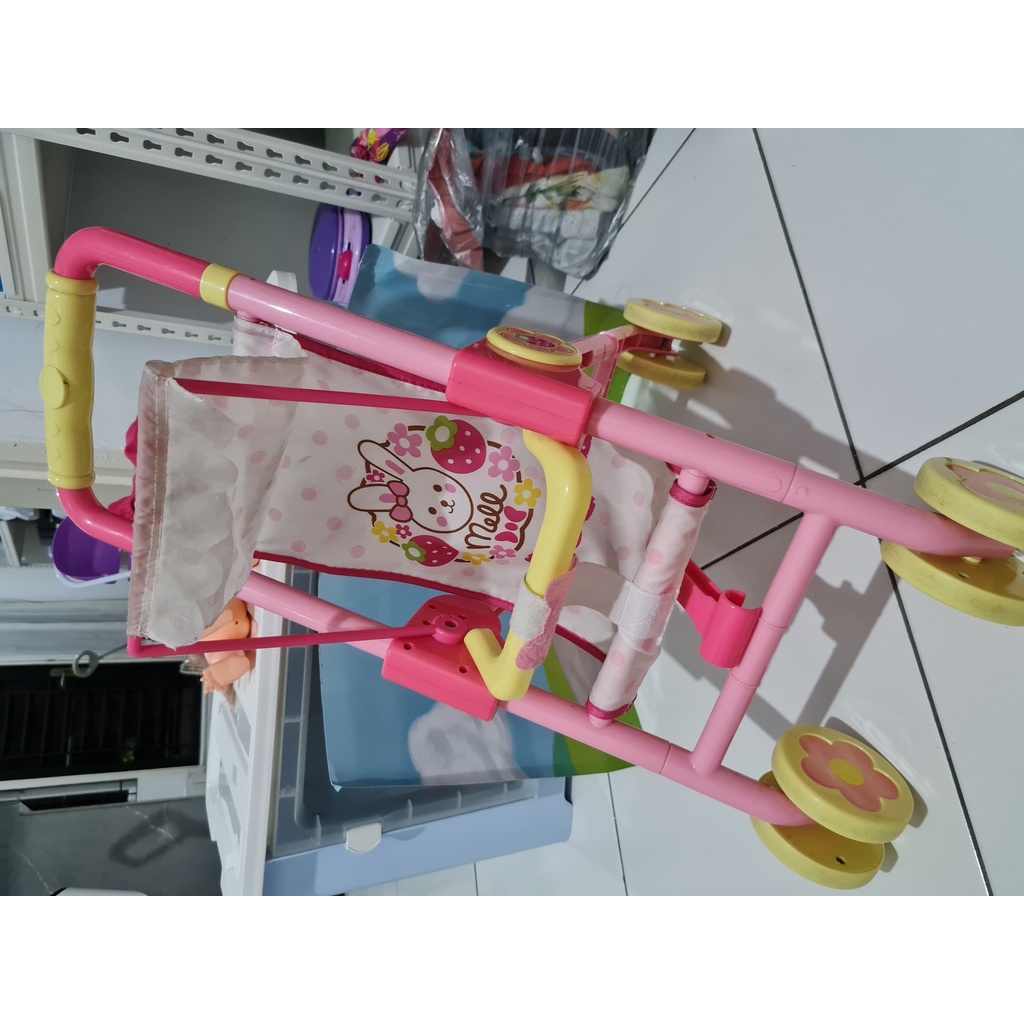Preloved mainan boneka anak mell chan stroller