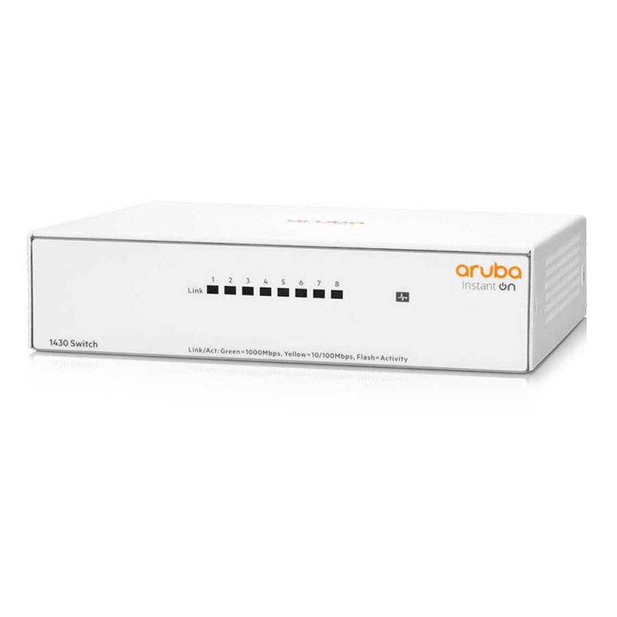 HP R8R45A Aruba Instant On 1430-8G 8-Port Gigabit Unmanaged Switch GARANSI RESMI | Pengganti type JH329A