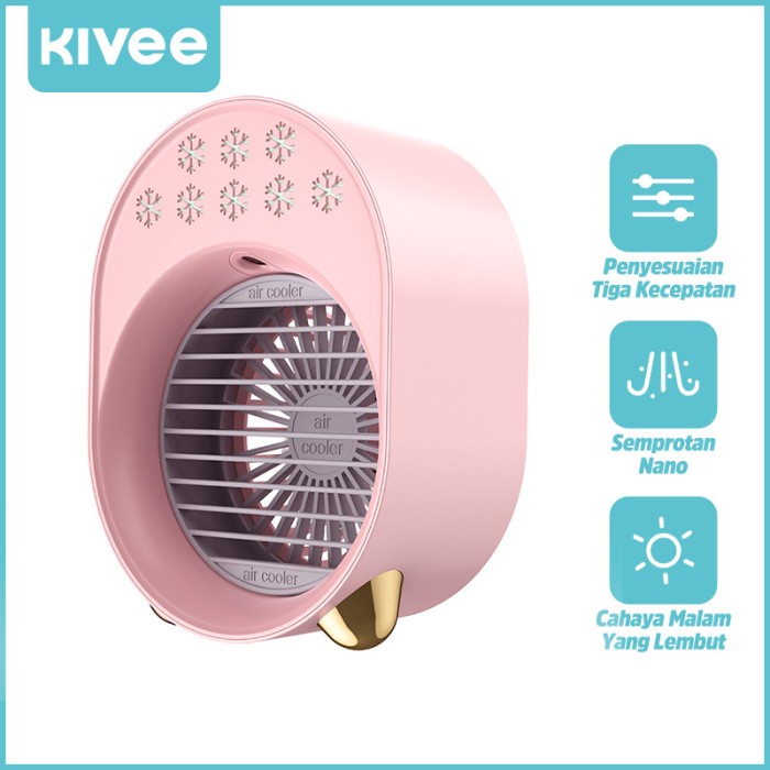 KIVEE KIPAS ANGIN AC MINI FAN COOLER PORTABLE PENDINGIN RUANGAN - FA51 Pink(T0V3) AC Mini Portable a