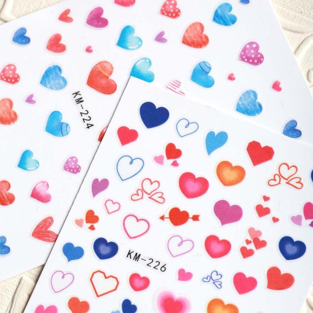 Mxbeauty Stiker Kuku Hati Wanita Valentine Day Nail Art Ikatan Simpul Self Adhesive Nail Art Dekorasi