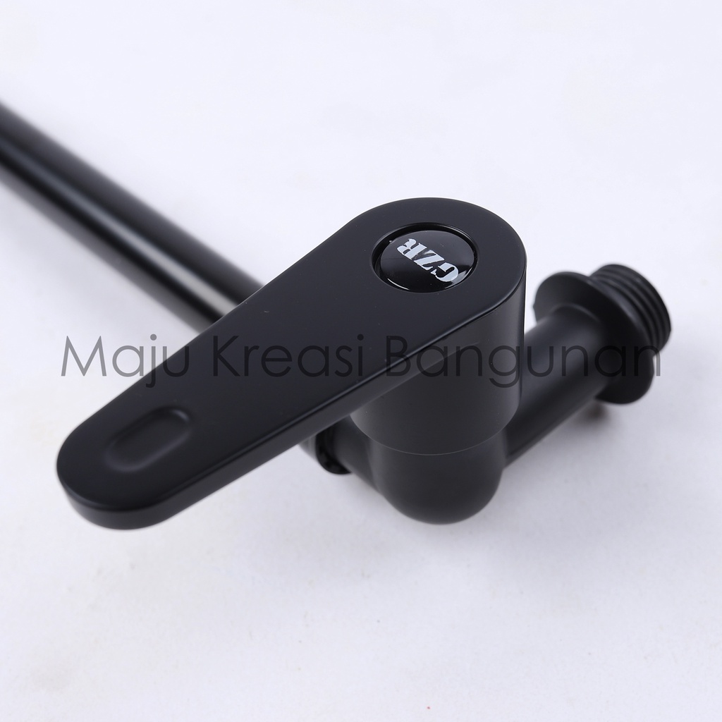 Kran Angsa Fleksibel GZR Terompet Engkol Baling Keran Cuci Piring Hitam Silver Flexible Sink Dapur Tembok Wastafel Tap Nikel