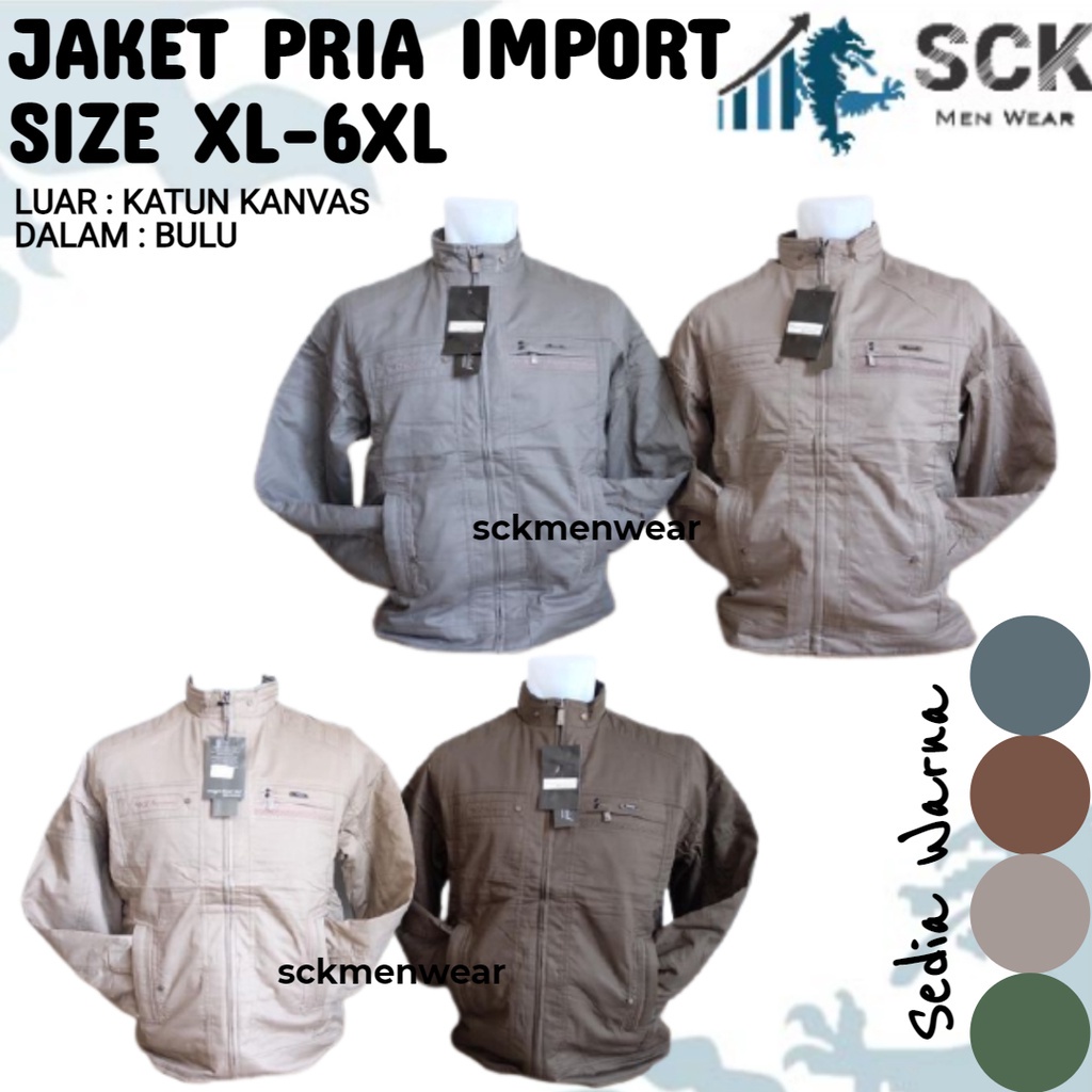 Jaket Pria DRAGON  3248 Dalam Bulu Halus Krah Shanghai / Pakaian Bapak JUMBO ukuran 4XL-6XL  - sckmenwear GROSIR