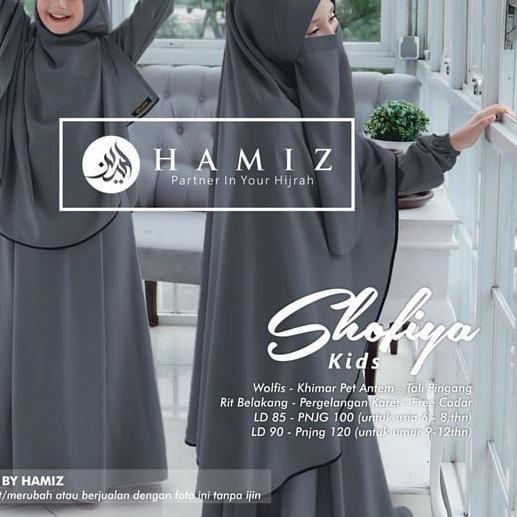 ➾ Gamis Anak Shofiya Kids Gamis Remaja Syar'i Wolfis Alandra Set Jilbab Dan Cadar Original Aiisha ➳