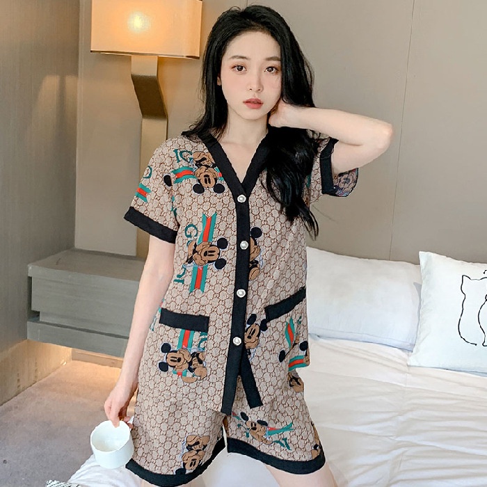 TELLY ➡️ 384 Piyama Wanita Dewasa Model Kancing Depan Mewah HP Lengan Pendek Celana Pendek Import High Quality Sleepwear