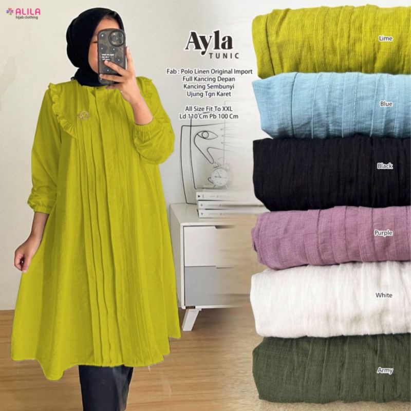 AYLA TUNIC ORI ALILA | Tunic Polo Linen Original Import