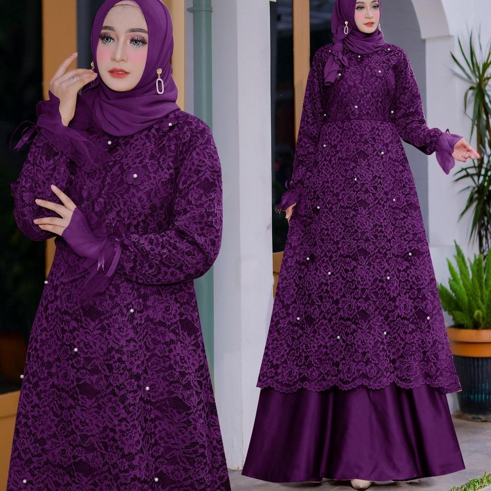 Chekout New Produk Bellona Baju Gamis Full Brukat Gamis Remaja Dewasa Gamis Brukat Premium/Ukuran S-
