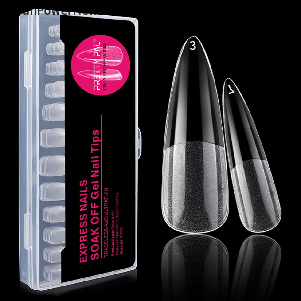 Power 240Pcs Clear Nail Tips Salon Rumah DIY Ballerina Manicure Full Cover Kuku Palsu ID