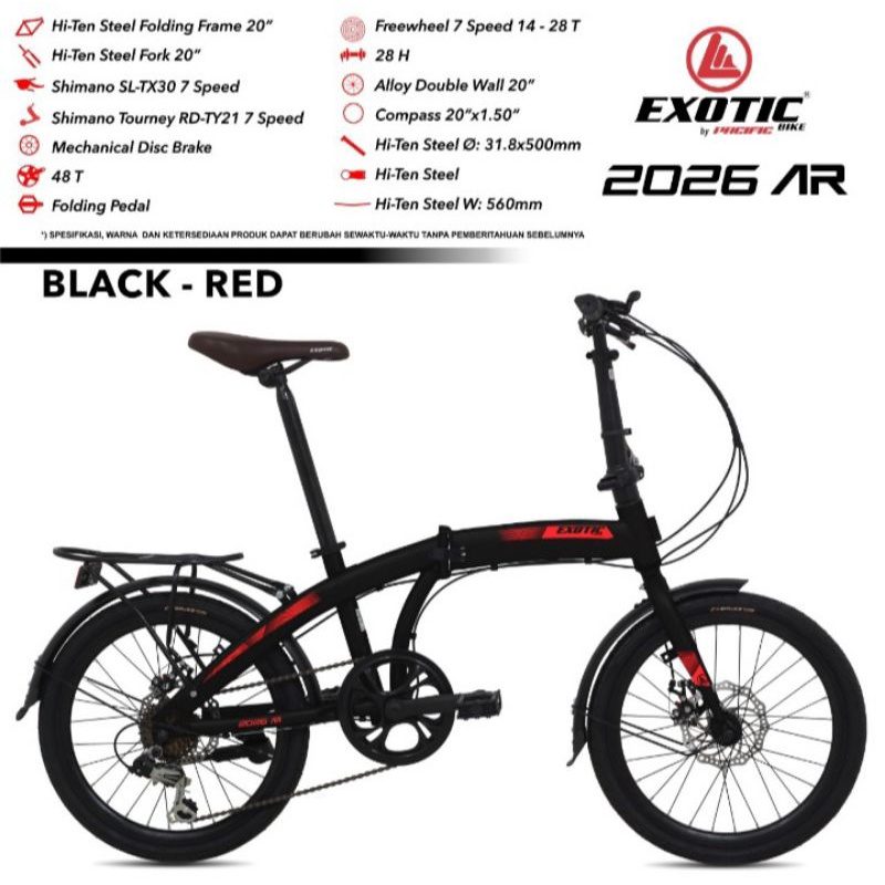 Sepeda Lipat 20 Inch EXOTIC 2026 AR Shimano 7 Speed Rem Cakram READY Pontianak